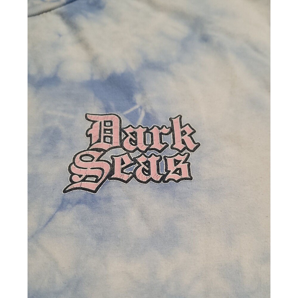 Dark Seas Tie Dye Blue White Death Wave Graphic T Shirt Medium EUC NO STAINS - Picture 5 of 8